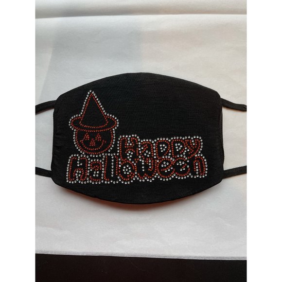Happy Halloween Bling Rhinestone Filter Face Mask - Picture 5 of 10